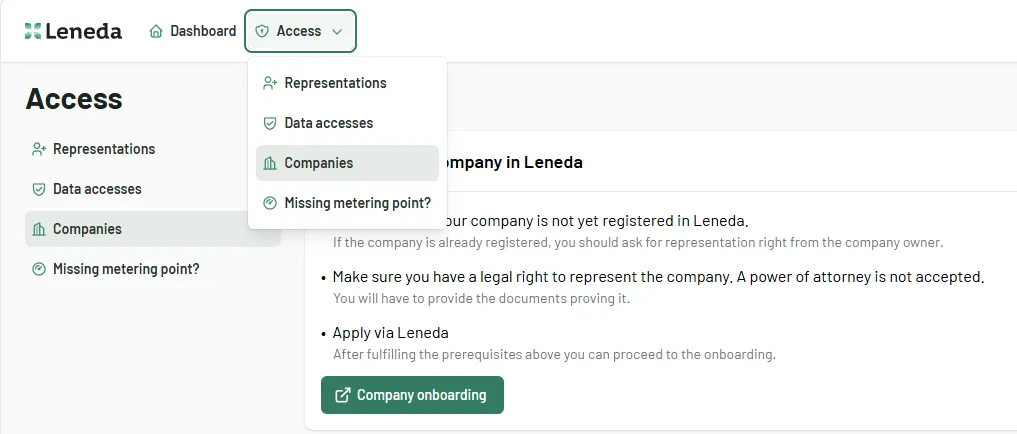 step 2 - corporate access