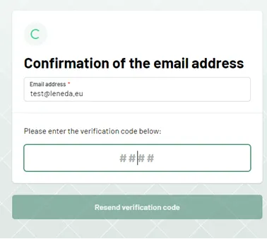 step 7 - enter verification code