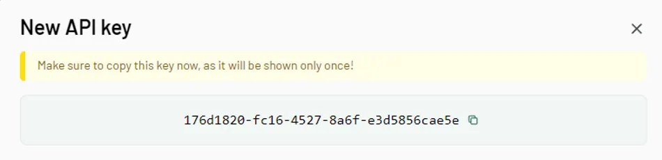 Display API key