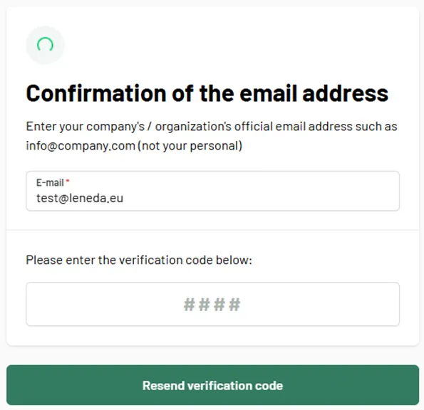 step 9 - enter verification code
