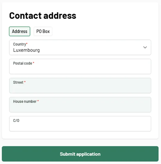 step 12 - contact address