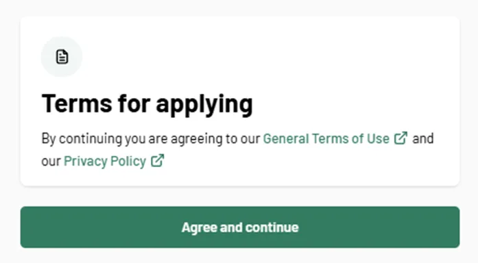 step 4 - Accept terms and conditions