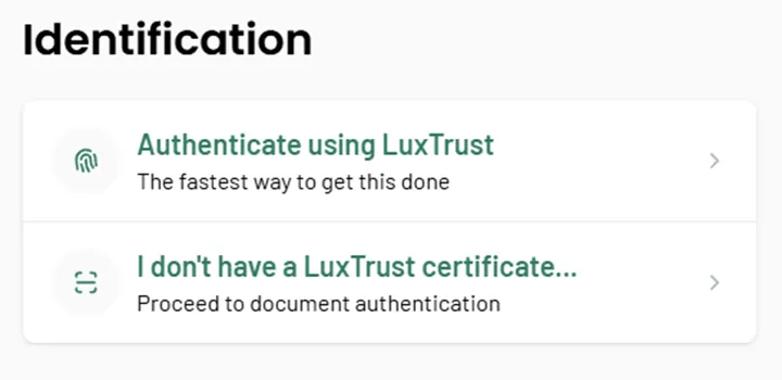 step 5 - Authenticate using LuxTrust